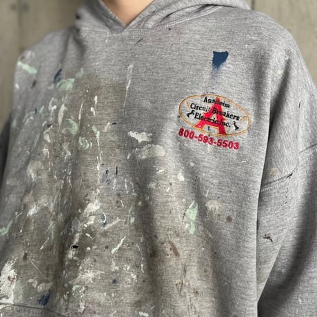 00s painted embroidery sweat hoodie