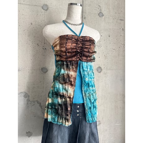 gradation design halter neck tops