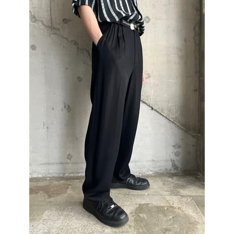 80s "JAMES LORD" rayon 4tuck wide slacks
