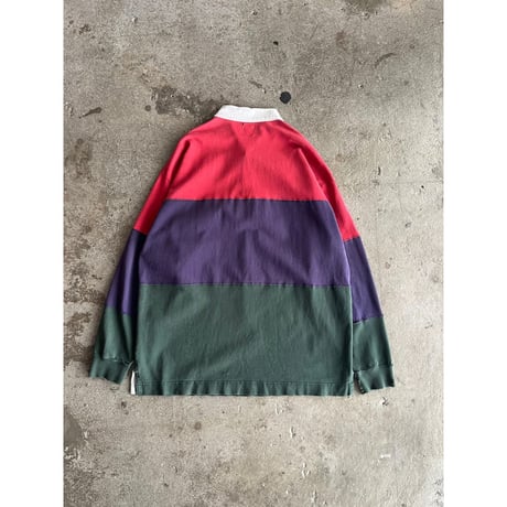 90s "GAP" multi color damaged rugby shirt