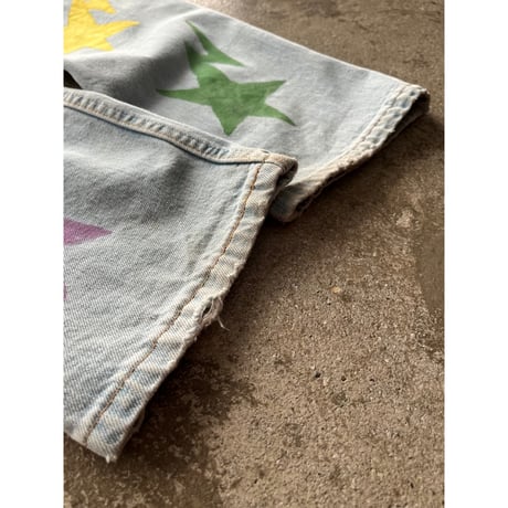 00s "Levi's" 501 hand painted denim pants