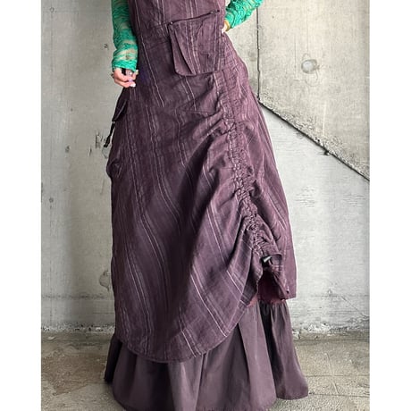 00s layered design long dress