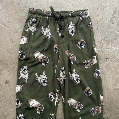 00s bulldog design fleece pajamas pants
