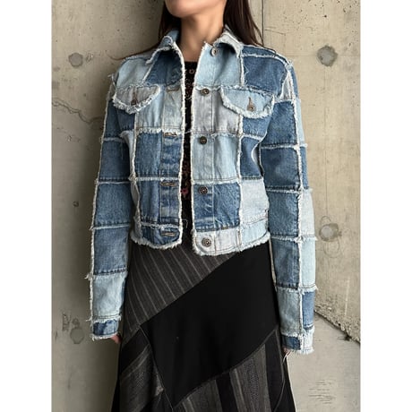00s "Zana Di" patch work design denim jacket