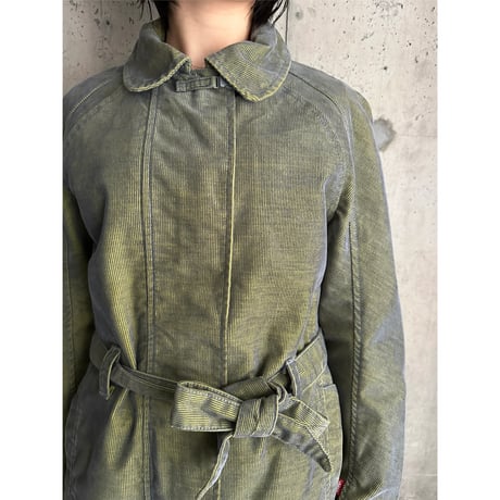 00s "LEVI'S" shiny corduroy denim long jacket