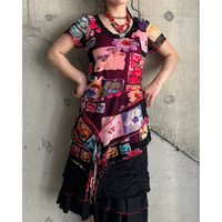 00s flower patterned see-through dress