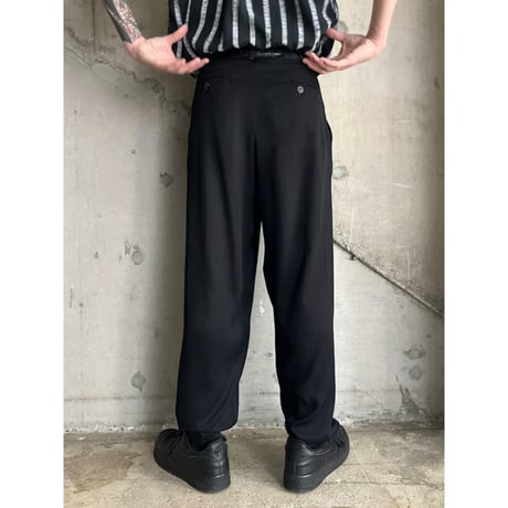 80s "JAMES LORD" rayon 4tuck wide slacks
