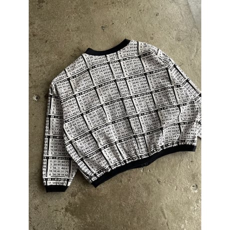 80s BINGO pattern cotton zip up jacket