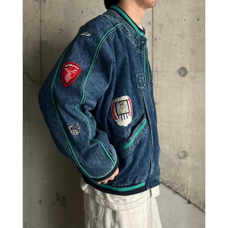 80s patch design denim jacket