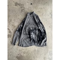 90s chemical wash leaf pattern cotton shirt