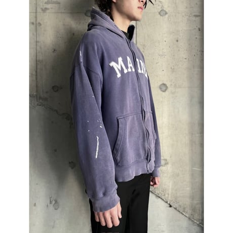 00s “MAINE” sun faded sweat zip up hoodie