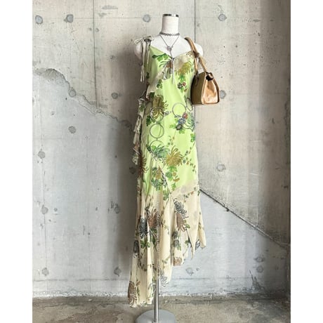 00s flower patterned see-through dress