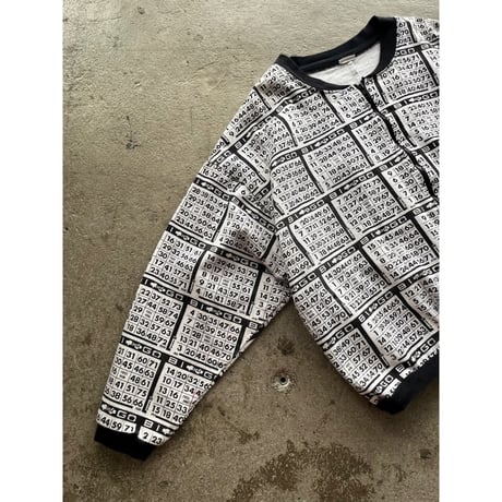 80s BINGO pattern cotton zip up jacket