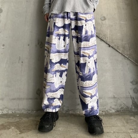 00s "JOE BOXER" white bear design flannel pajamas pants