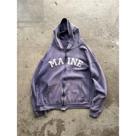 00s “MAINE” sun faded sweat zip up hoodie