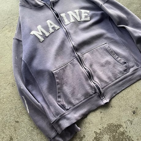 00s “MAINE” sun faded sweat zip up hoodie