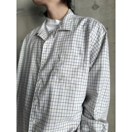 90s “Polo by Ralph Lauren” plaid pattern open collar shirt