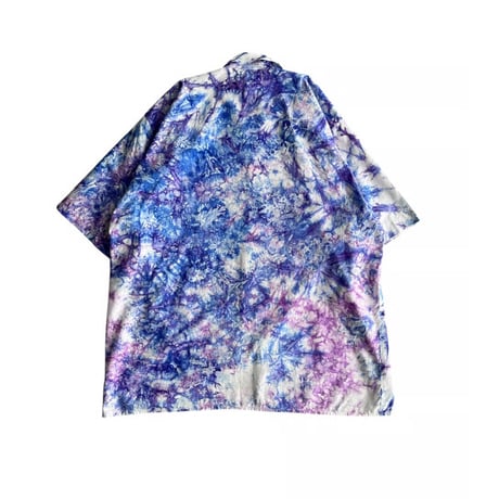 crystal pattern open collar shirt