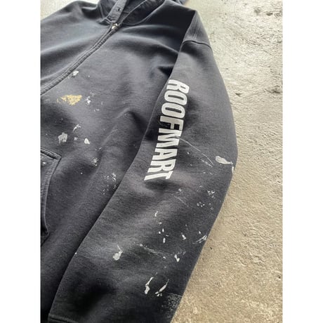 00s~ “ROOF MART” painted sweat zip up hoodie
