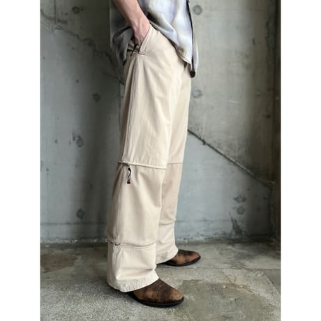 00s cotton blend 2way wide pants