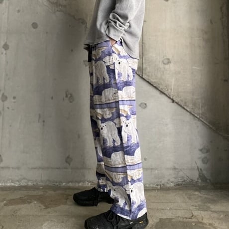 00s "JOE BOXER" white bear design flannel pajamas pants