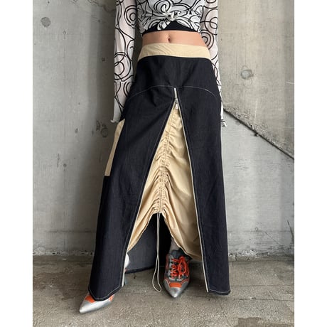 zip up & draw code design skirt