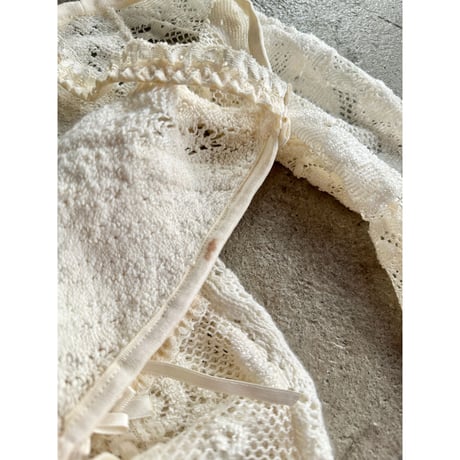 00s ribbon & lace design knit tops