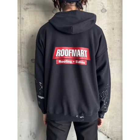 00s~ “ROOF MART” painted sweat zip up hoodie