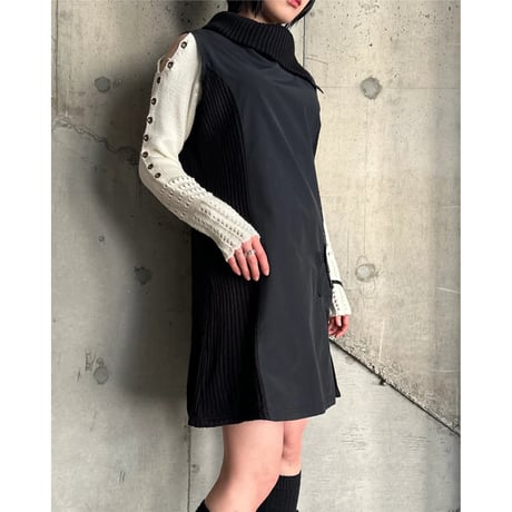 00s knit switching design dress
