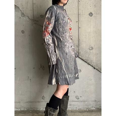 00s~ all patterned pleats design jacket