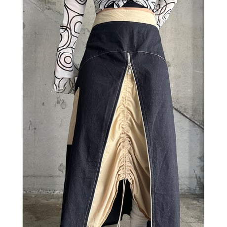 zip up & draw code design skirt