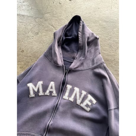 00s “MAINE” sun faded sweat zip up hoodie