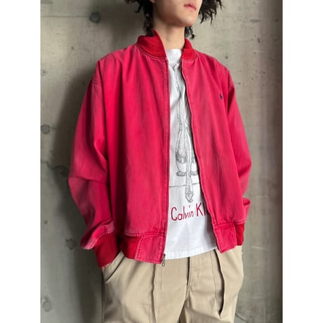 90s “Polo by Ralph Lauren” sun faded cotton zip up jacket