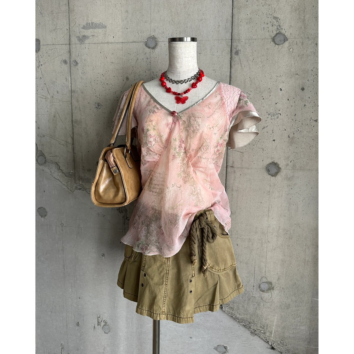 00s flower patterned see-though tops | KINSELLA