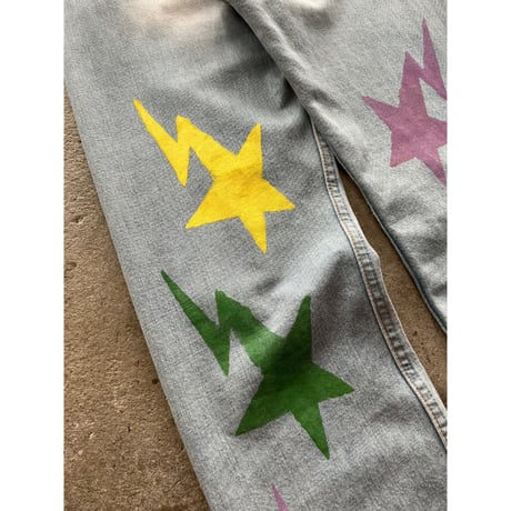 00s "Levi's" 501 hand painted denim pants