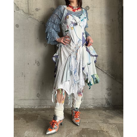 00s layered & frill design dress