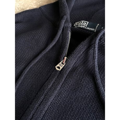 00s “Polo by Ralph Lauren” cotton knit zip up hoodie