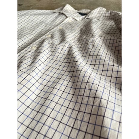 90s “Polo by Ralph Lauren” plaid pattern open collar shirt