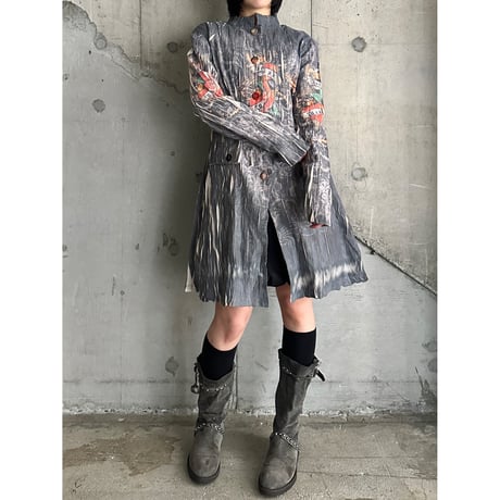 00s~ all patterned pleats design jacket