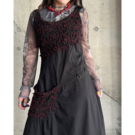 00s popcorn design long dress