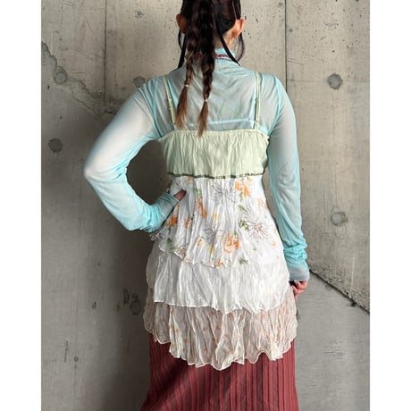 00s tiered frill design sleeveless tops