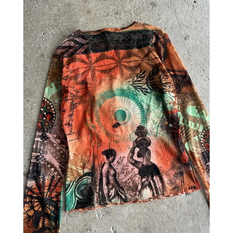 00s lace switching see-through tops