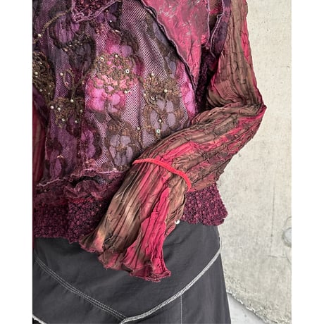 00s flower patterned switching design tops