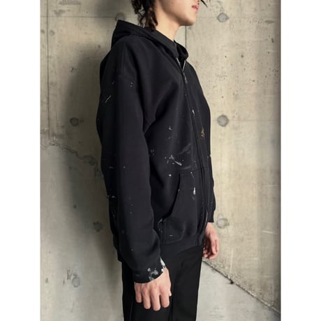 00s~ “ROOF MART” painted sweat zip up hoodie