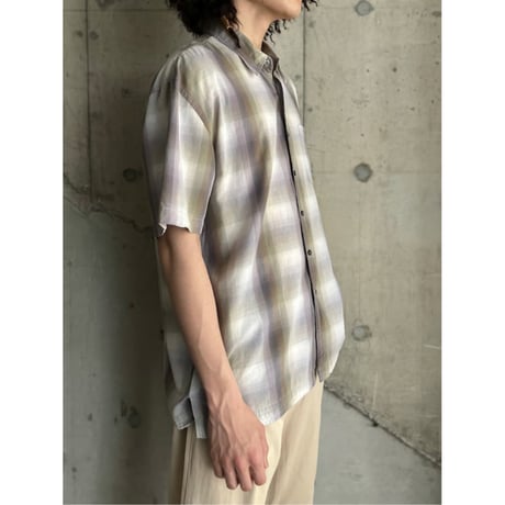 90s cotton omble check shirt