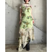 00s flower patterned see-through dress