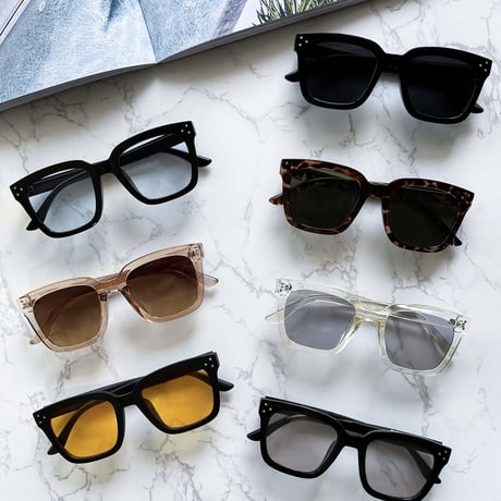 【7colors】square wide 2 sunglasses