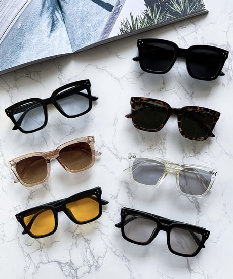 【7colors】square wide 2 sunglasses