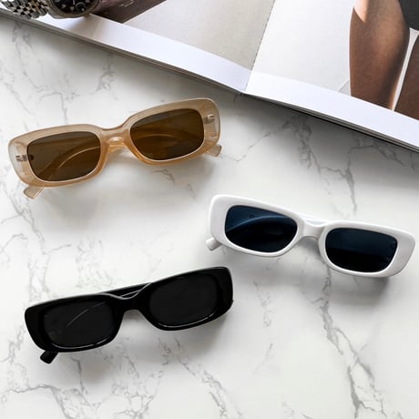 【3colors】slim square sunglasses
