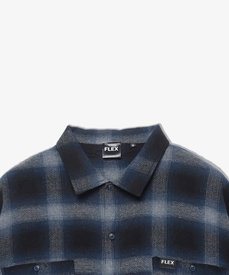 CTN FLANNEL OMBRE CHK WORK SHIRTS:コットン フランネル オンブレー